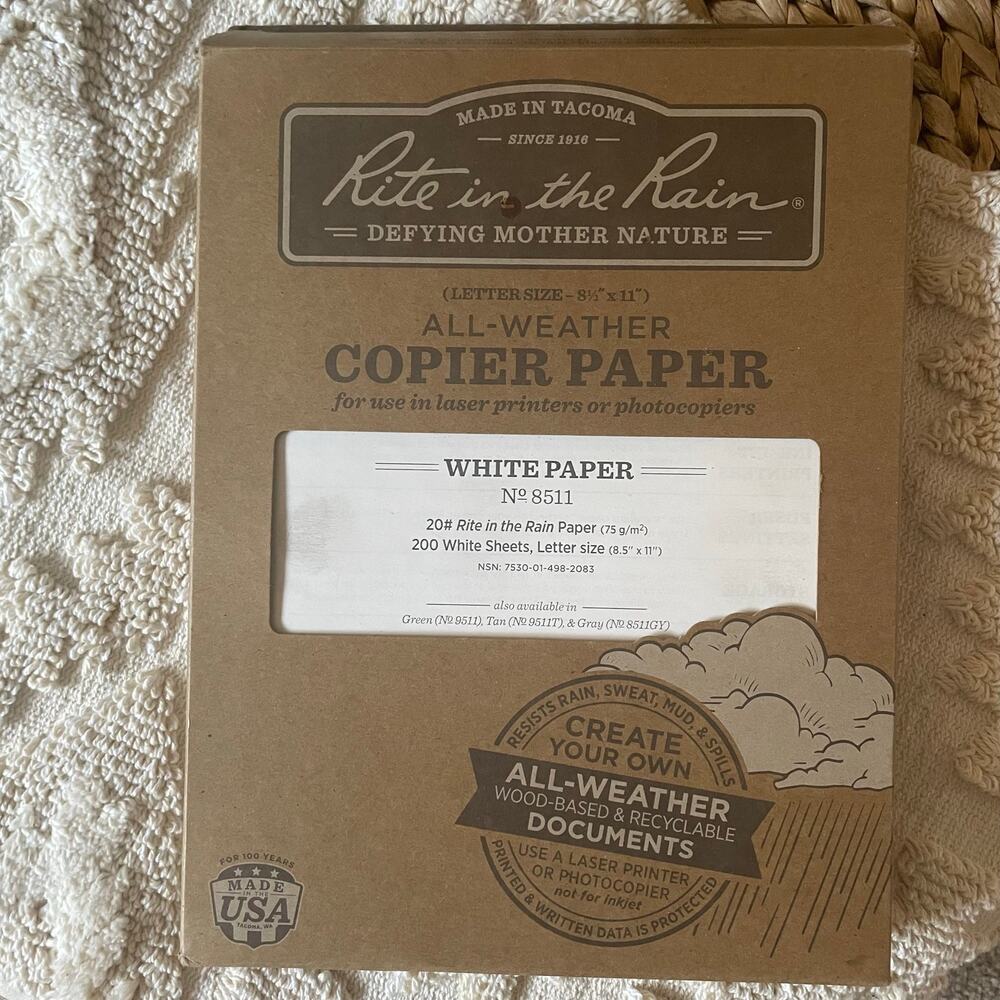 Rite In The Rain Weatherproof Copier Paper Letter Size